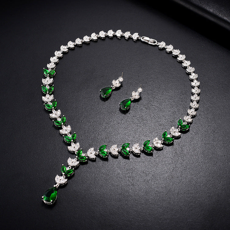 GZ Ice presents Dazzling Bling Two Piece Necklace and Pendant Earring Set