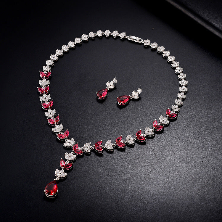 GZ Ice presents Dazzling Bling Two Piece Necklace and Pendant Earring Set