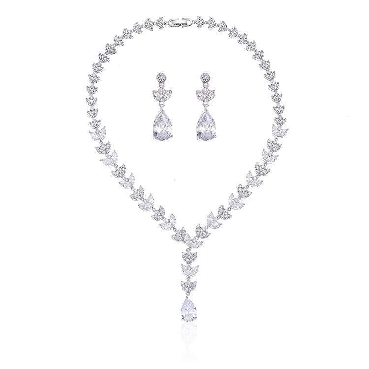 GZ Ice presents Dazzling Bling Two Piece Necklace and Pendant Earring Set
