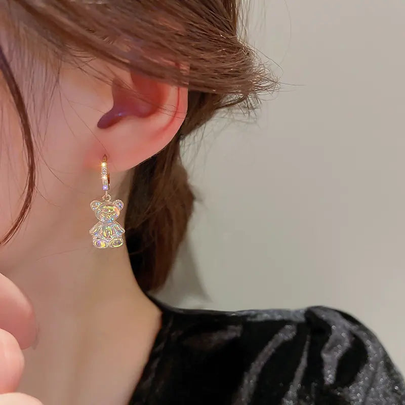 GZ Ice presents Cute Acrylic Gummy Bear Dangle Earrings