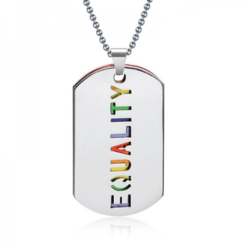 GZ Ice presents LGBT Pride Rainbow Double Layer Stainless Steel Pendant Necklace Gay Lesbian Bisexual Transgender Equality Jewelry