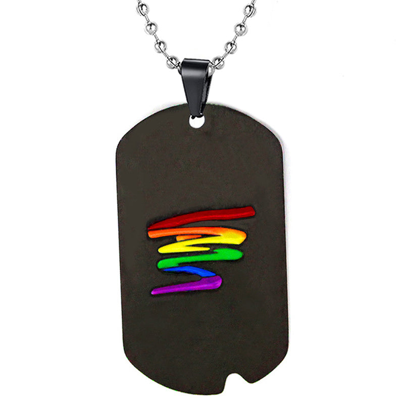 GZ Ice presents LGBT Pride Rainbow Double Layer Stainless Steel Pendant Necklace Gay Lesbian Bisexual Transgender Equality Jewelry