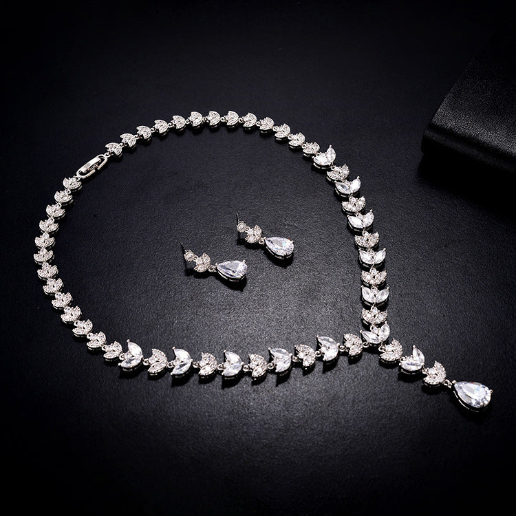 GZ Ice presents Dazzling Bling Two Piece Necklace and Pendant Earring Set