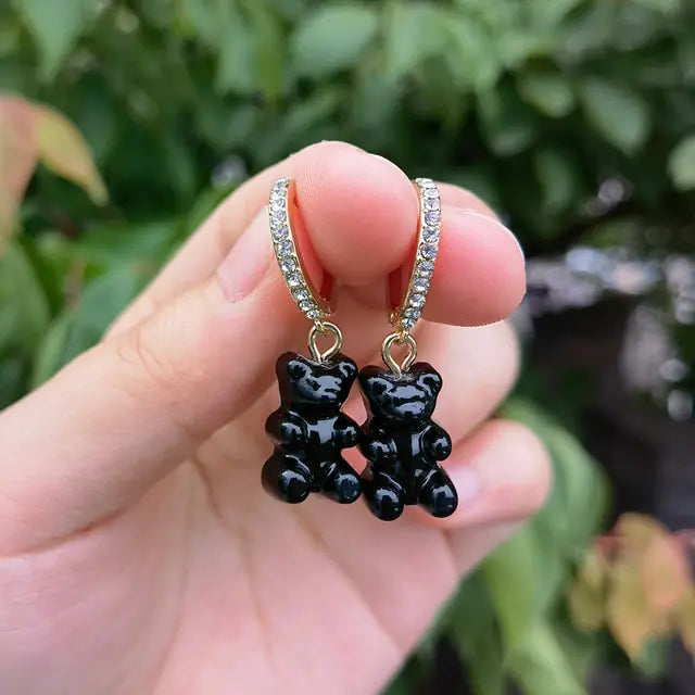 GZ Ice presents Cute Acrylic Gummy Bear Dangle Earrings