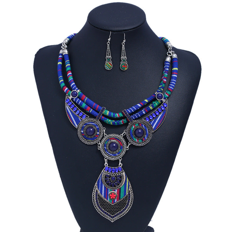 GZ Ice presents these Dazzling Fashion Rich Color Necklace and Earring set