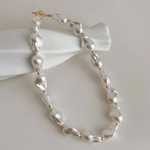 GZ Ice presents Baroque Pearl Buckle Necklace