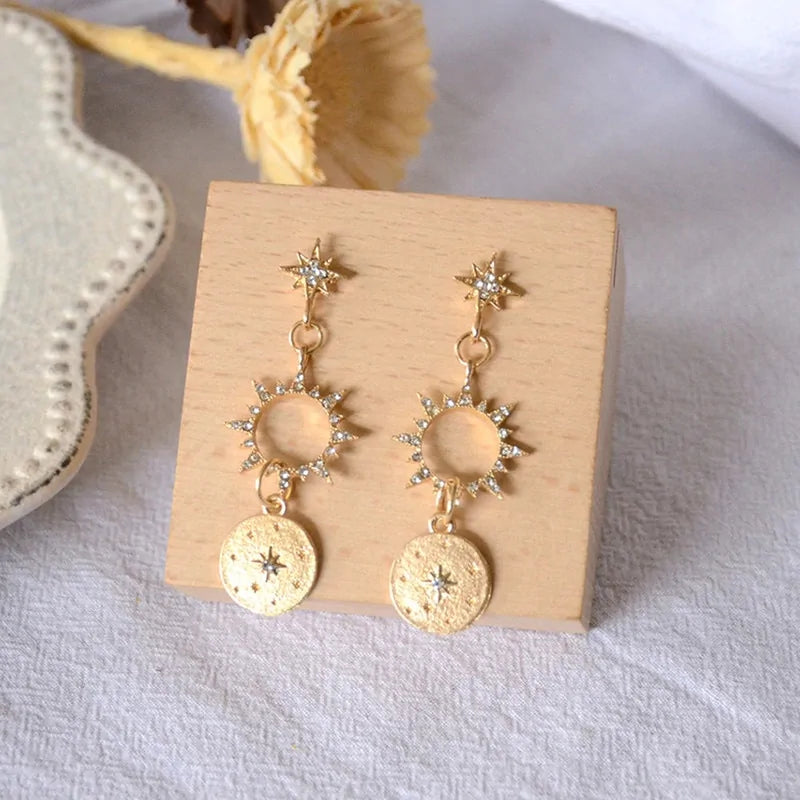 GZ Ice presents Crystal Sun Beautifully Elegant Dangling Earrings