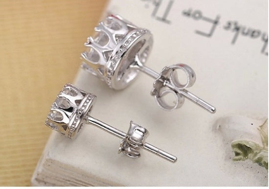 GZ Ice presents 925 Sterling Silver Crown Earrings.