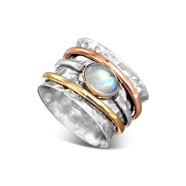 GZ Ice presents Vintage Turquoise Plated Tri-Color Rings For Men And Women