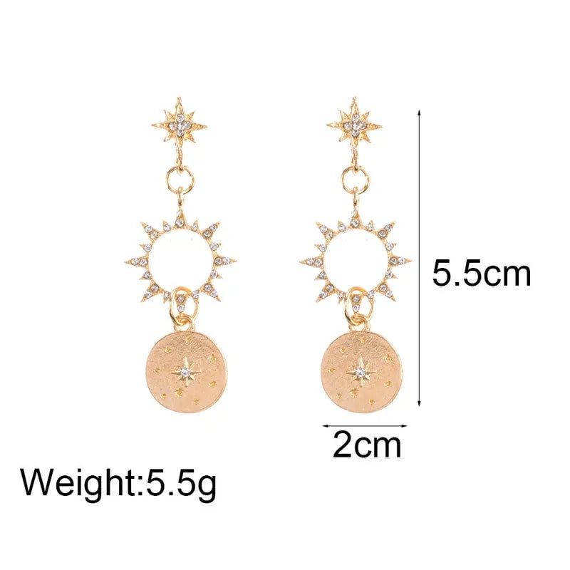 GZ Ice presents Crystal Sun Beautifully Elegant Dangling Earrings