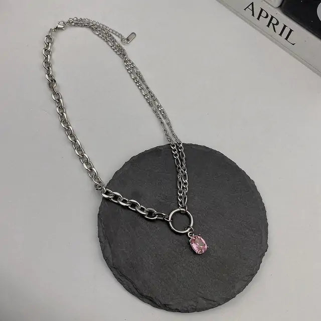 Peach Heart Pendant Necklace