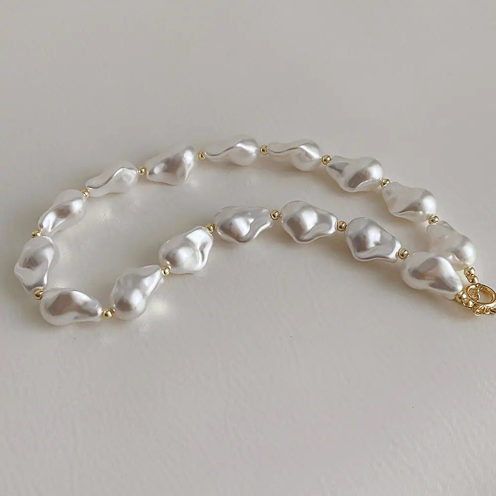 GZ Ice presents Baroque Pearl Buckle Necklace