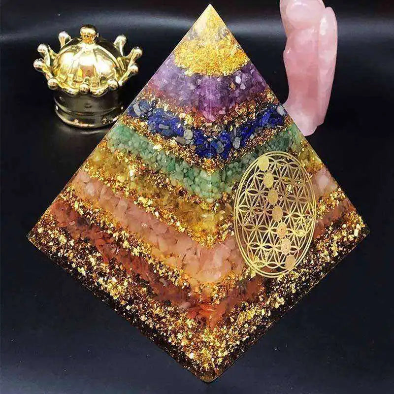 GZ Ice presents Chakra Healing Crystal Awakening Orgonite Pyramid