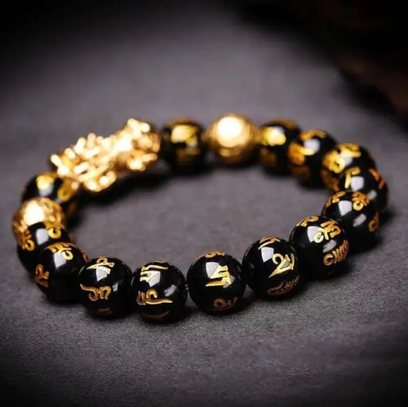 The Wealth Attractor Feng Shui Black Obsidian Bracelet