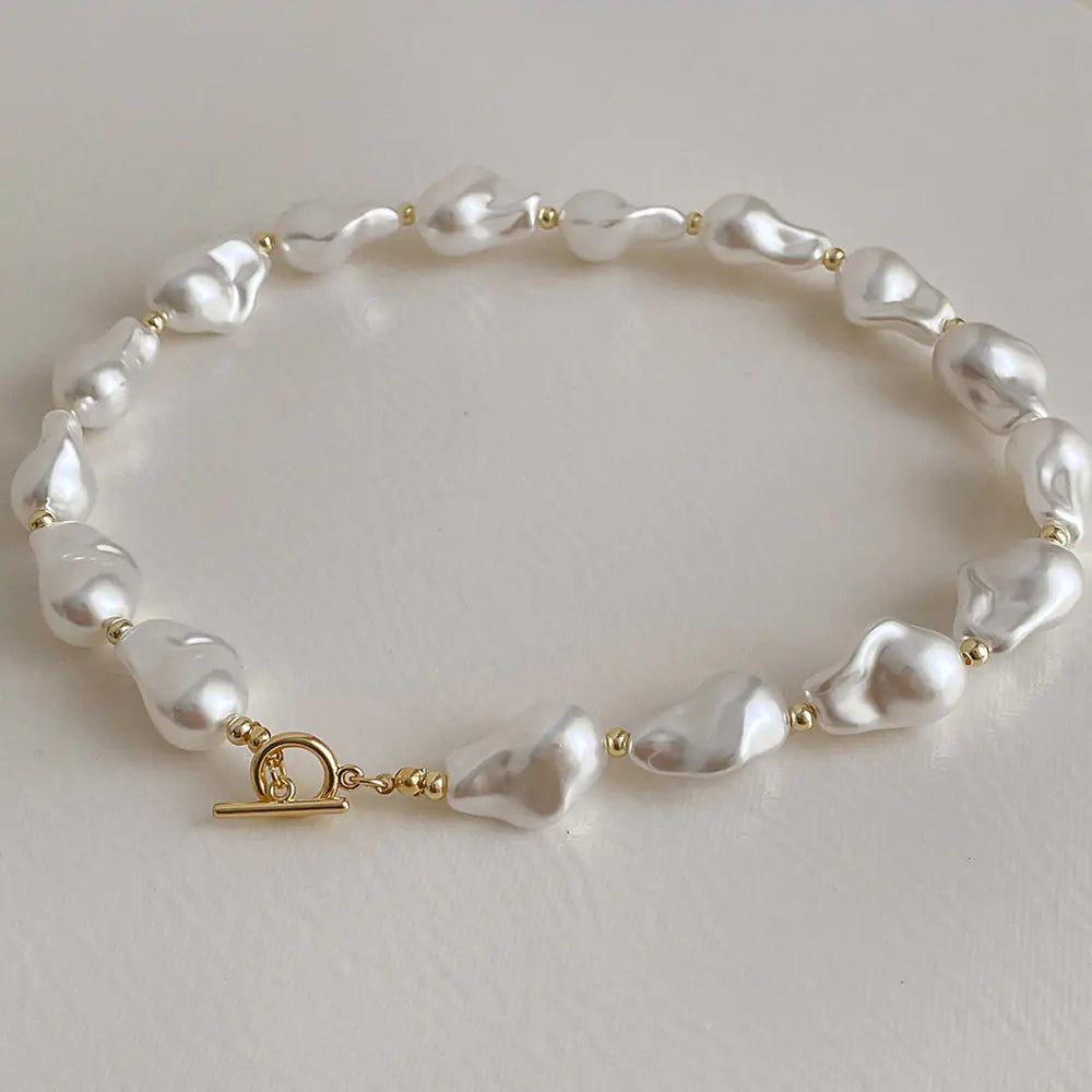 GZ Ice presents Baroque Pearl Buckle Necklace