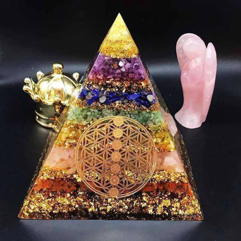 GZ Ice presents Chakra Healing Crystal Awakening Orgonite Pyramid