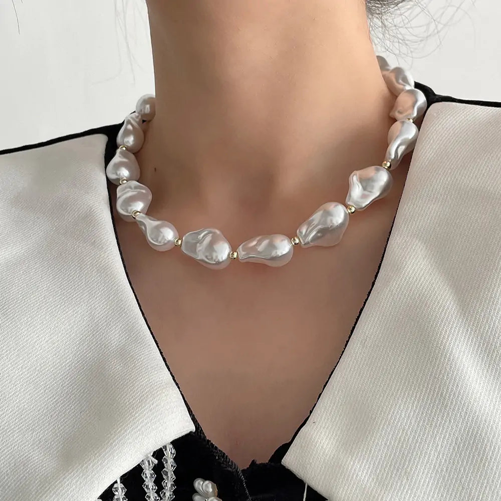 GZ Ice presents Baroque Pearl Buckle Necklace