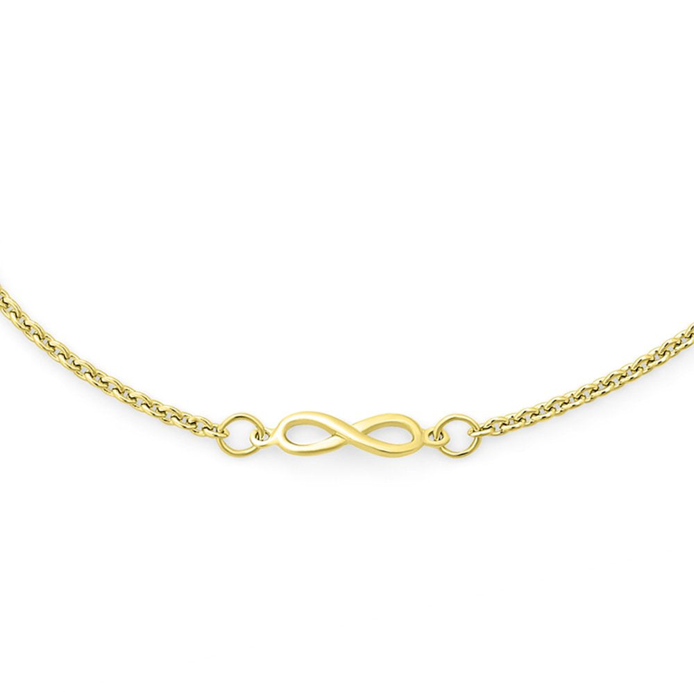 Three Love Knot Infinity Anklet Ankle Bracelet Gold .925 Silver