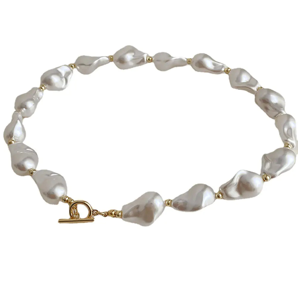 GZ Ice presents Baroque Pearl Buckle Necklace