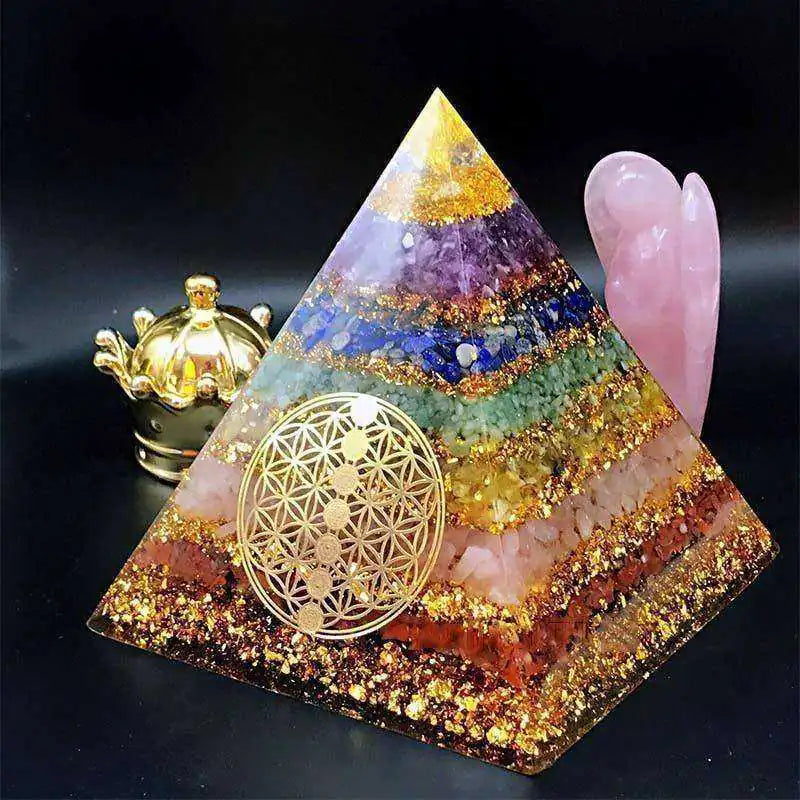 GZ Ice presents Chakra Healing Crystal Awakening Orgonite Pyramid