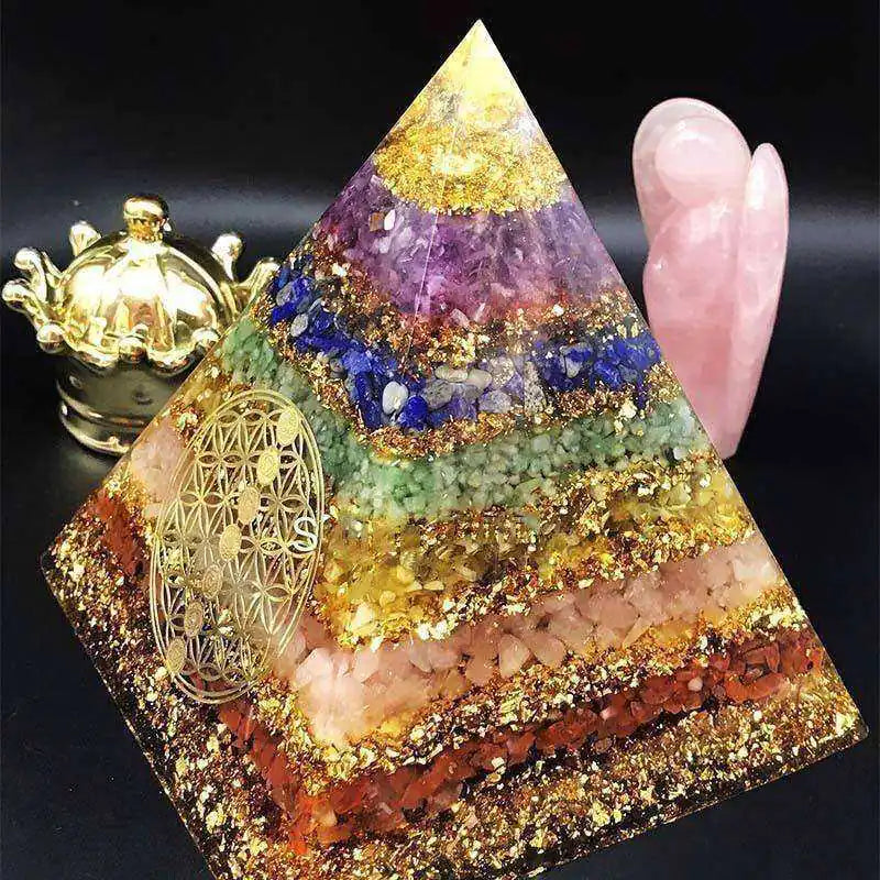 GZ Ice presents Chakra Healing Crystal Awakening Orgonite Pyramid