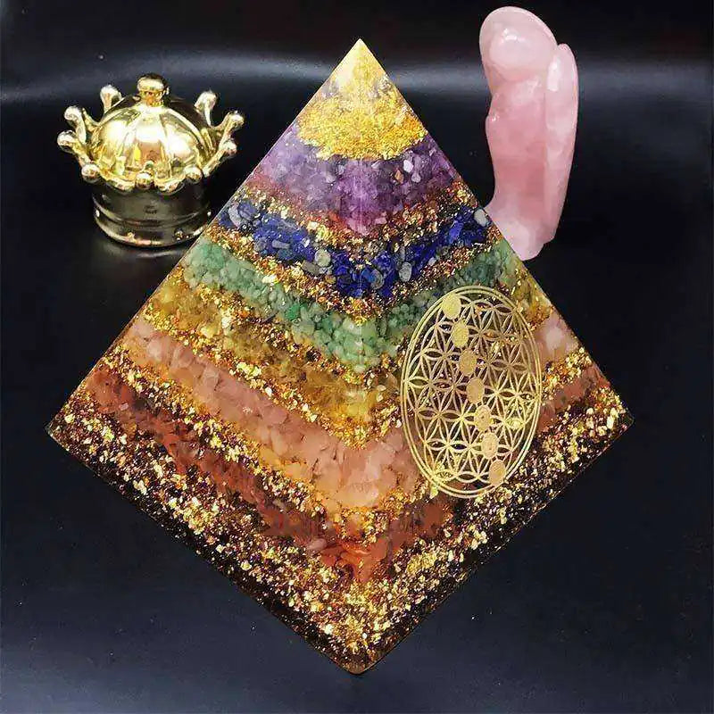 GZ Ice presents Chakra Healing Crystal Awakening Orgonite Pyramid